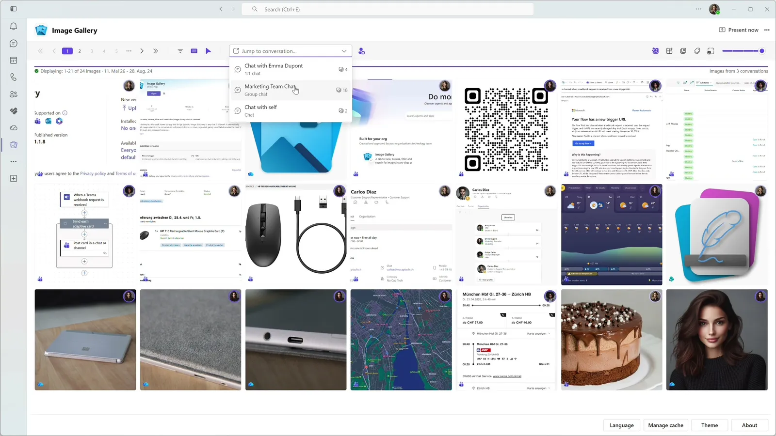 Personal Tab App in Image Gallery