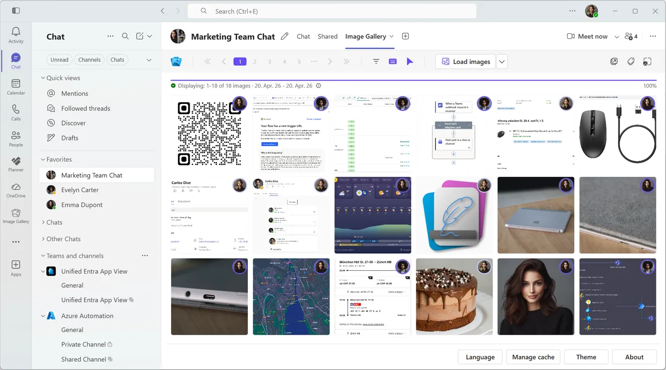 About find images in teams without scrolling forever.
